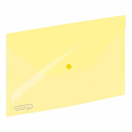 Teczka kopertowa, koperta plastikowa na dokumenty A4 żółta zatrzask GRAND