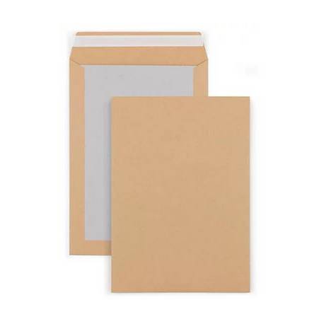Koperty papierowe B4 usztywniane z tylną stroną z tektury HK brązowe, 200 sztuk