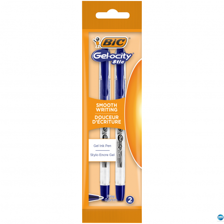 Długopis żelowy BIC Gel-ocity Stic 0.5mm niebieski, blister 2szt, 989707