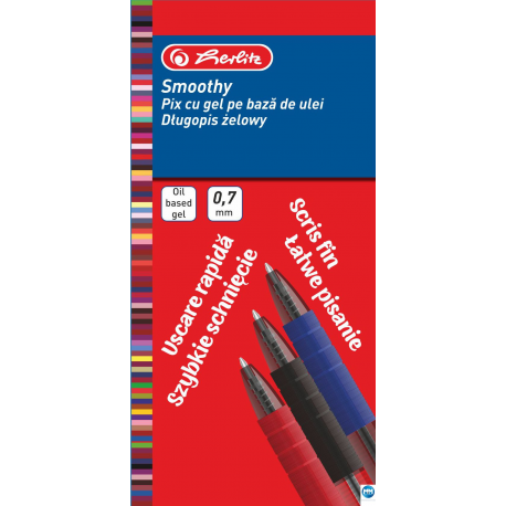 Długopis żelowy SMOOTHY 0,7 mm czerwony 9476480 Herlitz