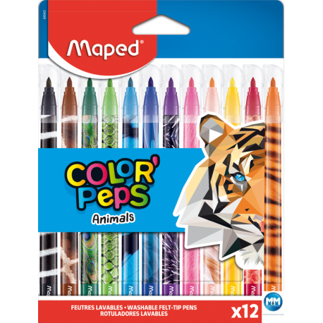 Flamastry COLORPEPS ANIMALS 12 szt. Maped 845403