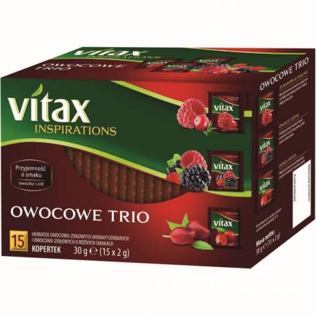 VITAX herbata owocowo-ziołowa, owocowe trio, 15 kopert