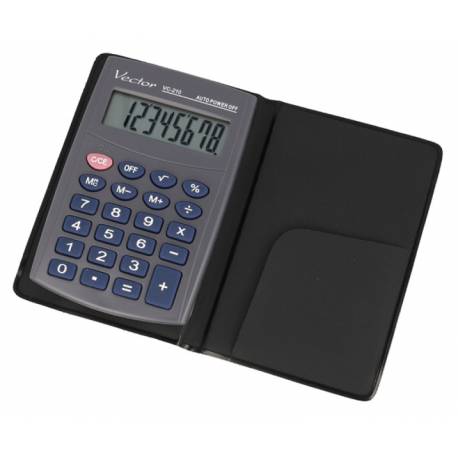 Kalkulator kieszonkowy VECTOR KAV VC-210III, 8- cyfrowy, 64x98,5mm, szary