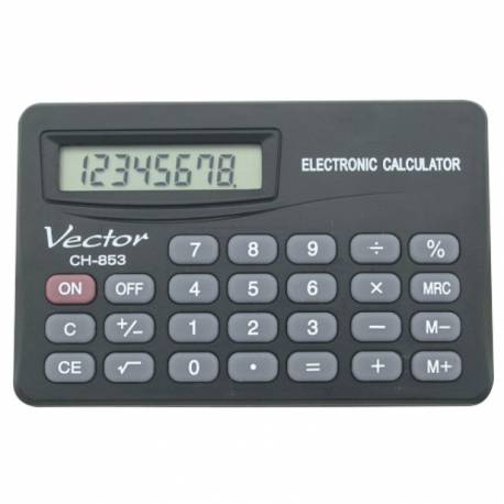 Kalkulator kieszonkowy VECTOR KAV CH-853, 8-cyfrowy, 83x53mm, czarny