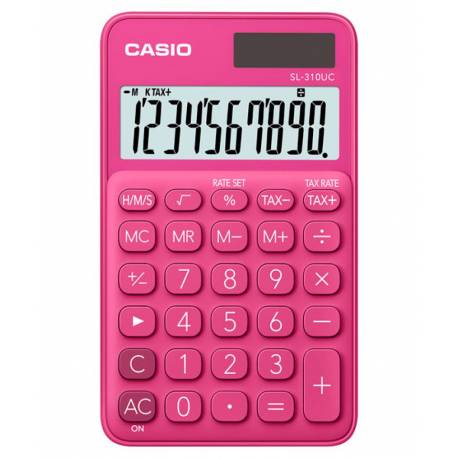 Kalkulator kieszonkowy CASIO SL-310UC-RD-BOX, 10-cyfrowy, 70x118mm, czerwony