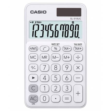Kalkulator kieszonkowy CASIO SL-310UC-WE-BOX, 10-cyfrowy, 70x118mm, biały