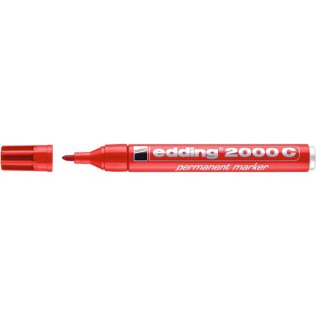 Marker permanentny, pisak niezmywalny, Edding 2000, okrągły, czerwony