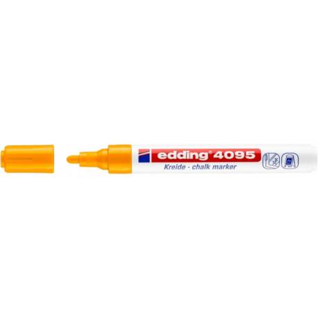 Marker kredowy, do pisania po szkle, pisak zmywalny, Edding 4095, pomarańczowy neon