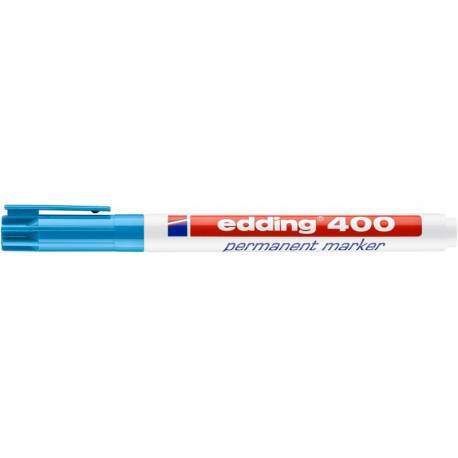 Marker permanentny, pisak Edding 400, okrągły, kolor błękitny
