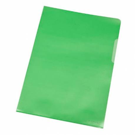 Ofertówki A4, obwoluty na dokumenty typu L, PP, groszkowa, 120mikr., 10szt., zielona