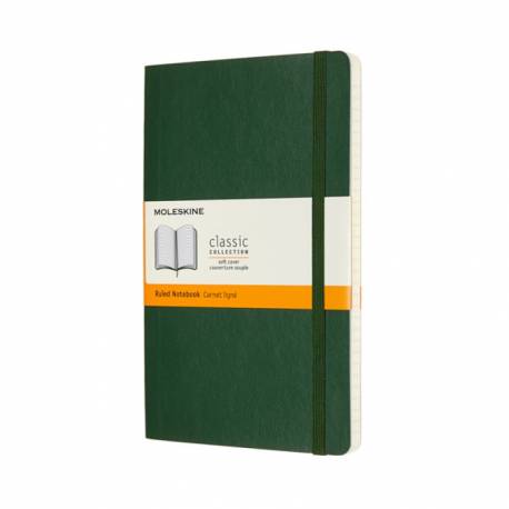 Notatnik A5, notes MOLESKINE L 13x21cm w linie, miękki, myrtle green, 192 str, zielony
