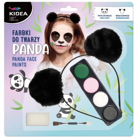 Farbki do twarzy zestaw z opaską Panda, Kidea