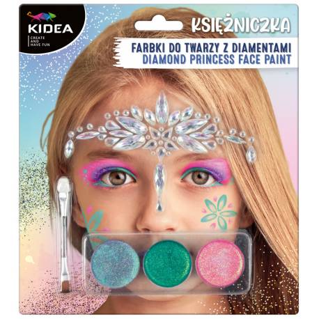 Farby do malowania twarzy, Zestaw Księżniczka z diamentami, Kidea