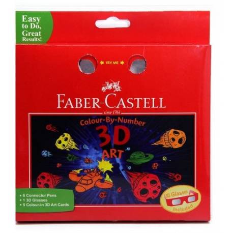 Zestaw 3D+Kolorowanka+6 Pisaków, Faber-Castell
