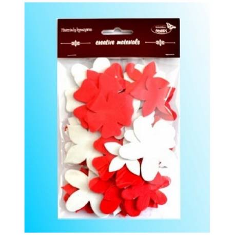 Kwiatki 35-48mm miks 60 szt czerwono-białe DM-KW102, Galeria Hobby