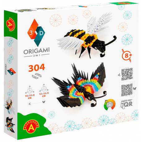 Origami 3D – 2 w 1 Motyl, Pszczoła, Alexander