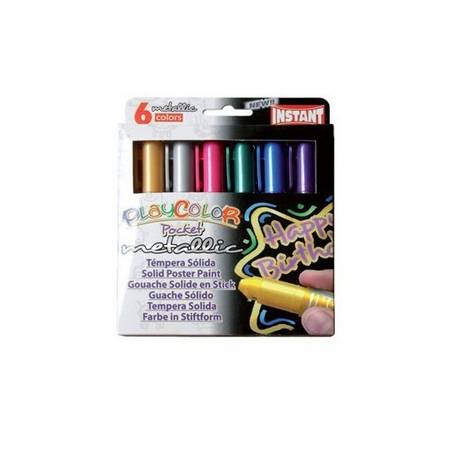 Farby w sztyfcie playcolor pocket metallic pudełko 6 kolorów