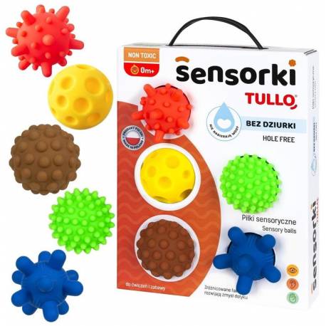 Piłeczki sensoryczne Sensorki 5 sztuk bez dziurki 417, Tullo