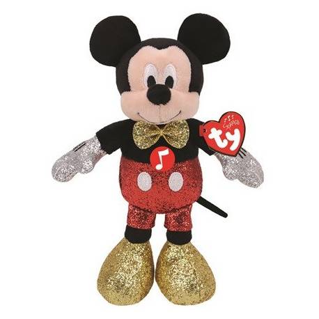 Maskotka Beanie Babies MICKEY, 20 cm - myszka Mickey z dźwiękiem – Regular, TY