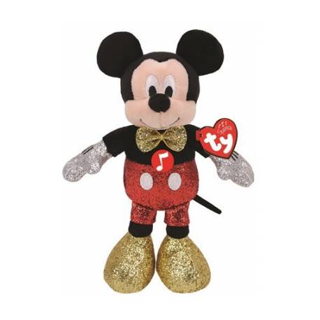 Maskotka Beanie Babies Mickey, 25 cm - super sparkle red with sound, Ty
