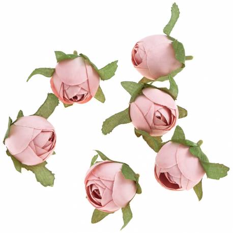 Główki kwiatowe Róża 3 cm.6 szt.jasny róż. DP Craft