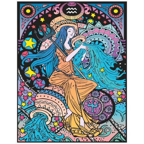 Kolorowanka welwetowa Zodiak Wodnik 29,7x21, Colorvelvet