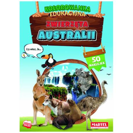 Książka kolorowanka Zwierzęta Australii, Martel