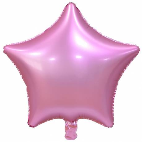 Balon foliowy "Gwiazda", matowa, różowa, 19", GoDan