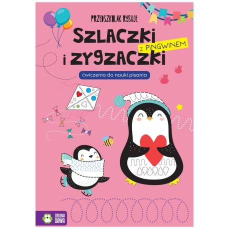 Książka Przedszkolak rysuje. Szlaczki i zygzaczki z pingwinem, Zielona Sowa