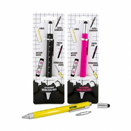 Długopis z narzędziami 5 w 1, mix kol - czarny, różowy, żłóty, Trendhaus