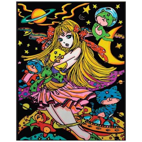 Kolorowanka welwetowa Dziewczyna w Kosmosie 47x35, Colorvelvet