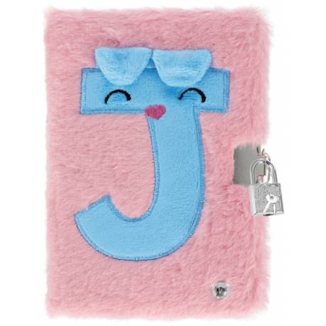 Pamiętnik pluszowy świecący zamykany 112x163 pink "J", Starpak