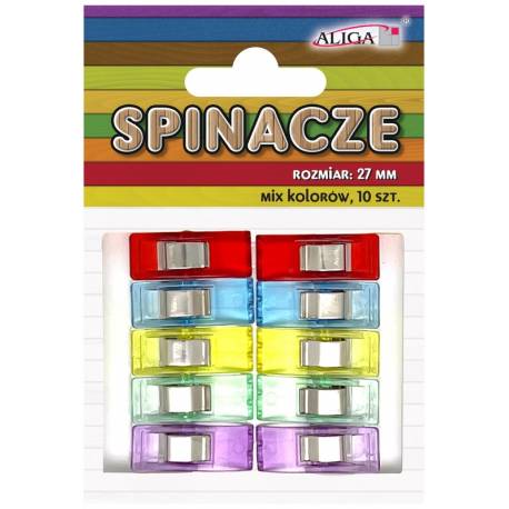 Spinacze SPIN-8268 mix kolorów, op.10szt. 27mm, Aliga