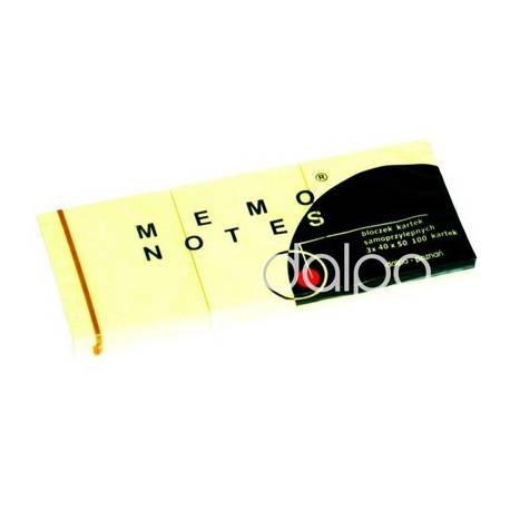 Bloczek samoprzylepny MEMO DALPO 40x50 mm (3x100 kartek) żółty
