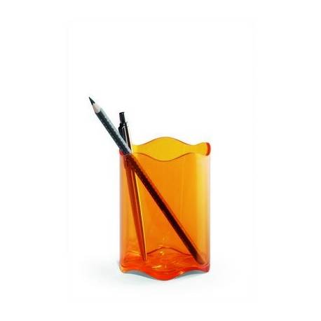 TREND pojemnik na długopisy, pomarańczowy-przezroczysty