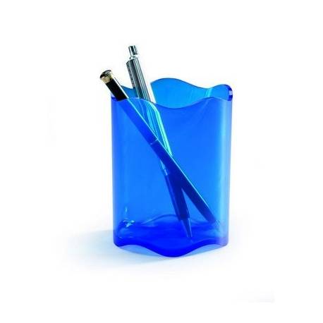 TREND pojemnik na długopisy, niebieski przezroczysty