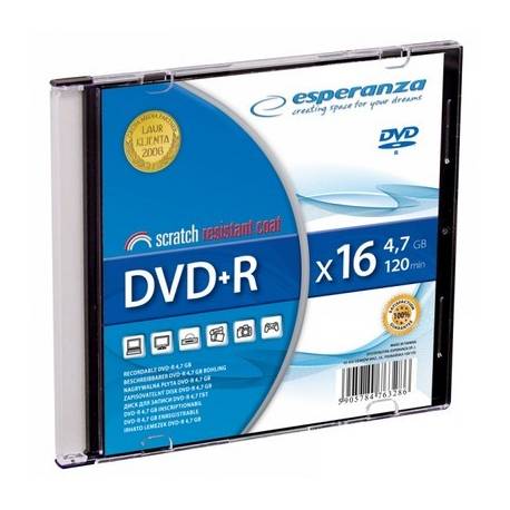 DVD+R Esperanza 4, 7GB x16 - Slim 1 szt.