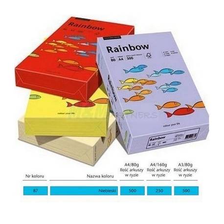 Papier xero Rainbow intensywny A4 80g, niebieski r87