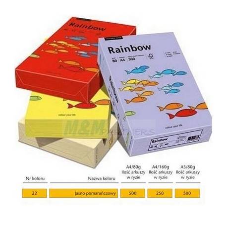 Papier xero Rainbow pastelowy A4 80g, jas.pomar. r22