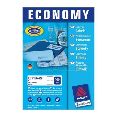 Etykiety ZF uniwersalne Economy A4, 100 ark./op., 38 x 21, 2 mm, białe