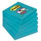 Bloczek samoprzylepny Post-it Super Sticky (654-6SS-EB) 76x76mm, 90 kart., elektryczny błękit