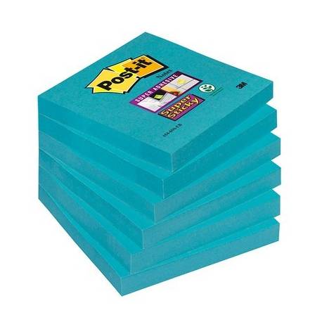 Bloczek samoprzylepny Post-it Super Sticky (654-6SS-EB) 76x76mm, 90 kart., elektryczny błękit