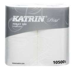 Papier toaletowy, małe rolki, Katrin Plus Toilet 300 Easy Flush, 105003, super biały, 2 warstwy, 300 listków, 20 rolek, Ø 11,5