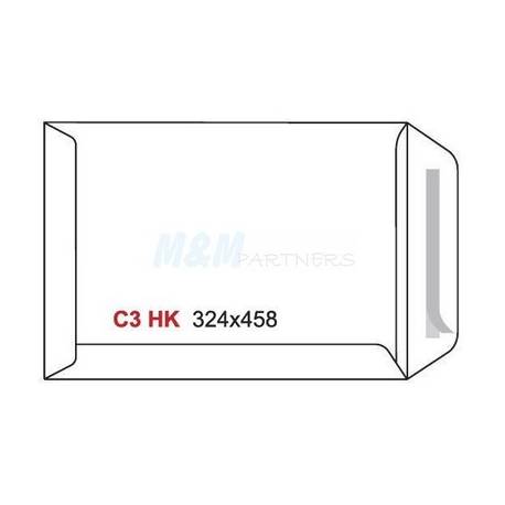 Koperta C3 (324x458mm) z paskiem biały (50 szt) HK