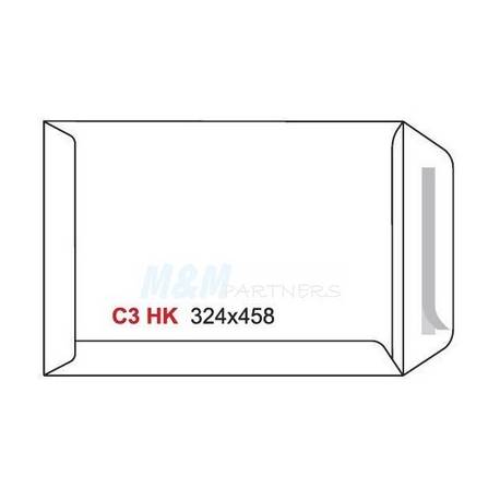 Koperta C3 (324x458mm) z paskiem biały (250 szt) HK
