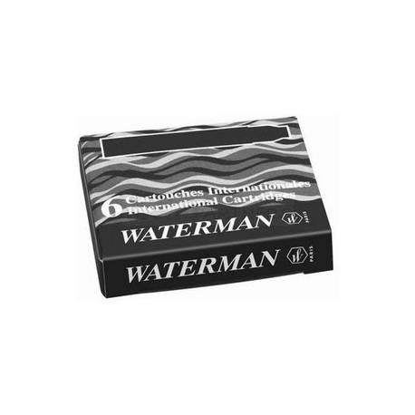 Naboje Waterman International, czarny (6 szt) 