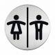 Tabliczka Ø83 symbol WC: dla pań i panów